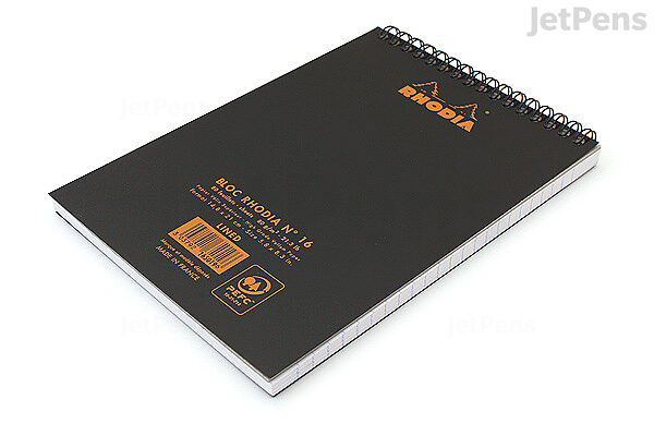 Rhodia Notebook Lined With Margin Black - Pen Boutique Ltd
