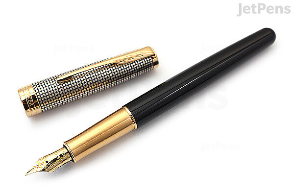 Parker Pen - Black & Silver - Gold Trim 18k Gold Nib | JetPens