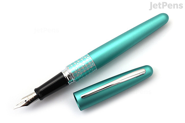 Pilot Metropolitan Retro Pop Fountain Pen - Turquoise Dots - Medium Italic Nib - PILOT MPFB1BLKCTRQ