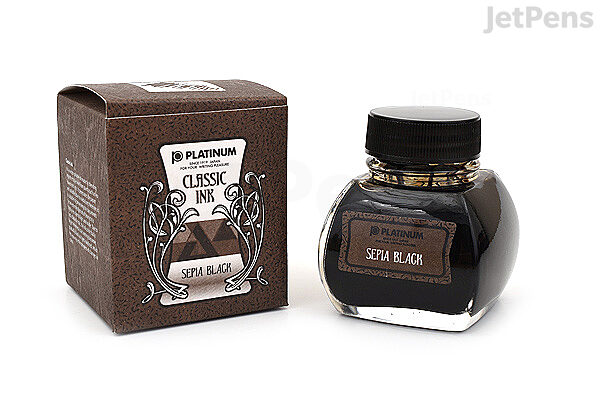 Platinum Classic Bottled Ink for Fountain Pens in Sepia Black - 60 mL - NEW