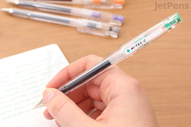 The Hi-Tec-C is the pen for tiny writing.