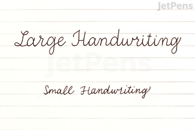 Different handwriting sizes