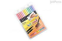 Marvy Le Plume II Double-Sided Watercolor Marker - 12 Color Set - Pastel - MARVY 1122-12B