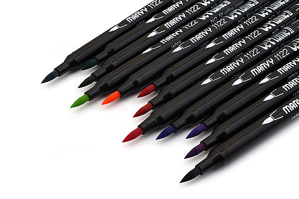 Marvy Uchida “Color In” Le Plume II Double-Ended Markers, Bright Set of 6