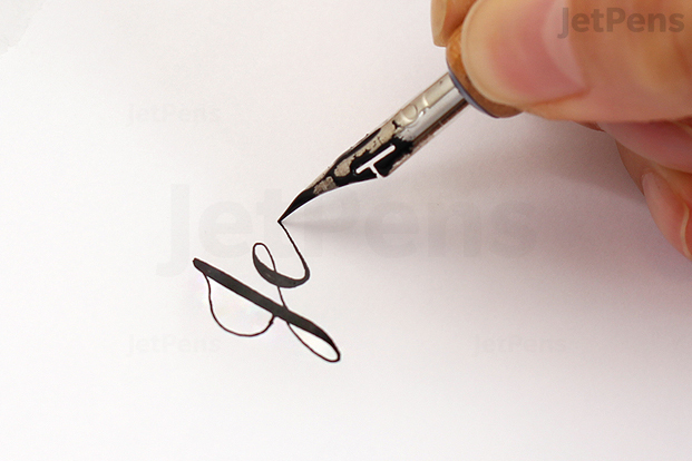 Allow the nib to just barely touch the paper when making upstrokes.