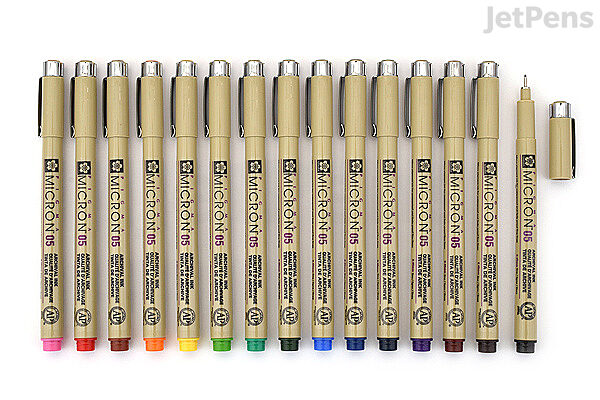 Permanent Fabric Markers, Pigma Micron Pen Set Size 01, 6 Colors 