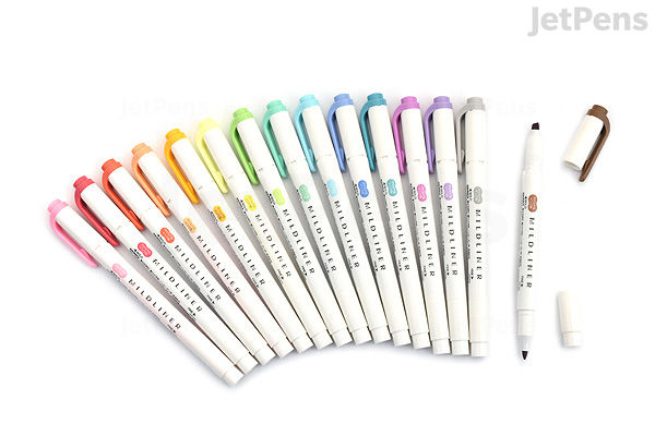 Zebra Mildliner Double-Sided Highlighter Fine Bold 15 Color