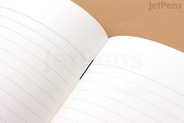 Open Apica Premium C.D. Notebook showing two pages with 7 mm ruled lines on white paper.