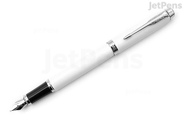 perzik Wig Vervreemding Parker IM Fountain Pen - White with Chrome Trim - Medium Nib | JetPens