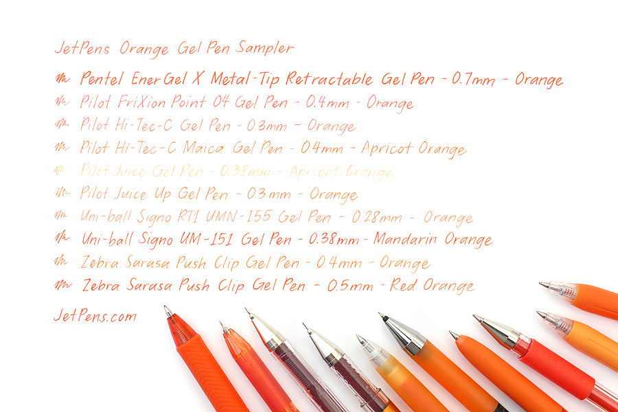 JetPens Orange Gel Pen Sampler - JetPens.com