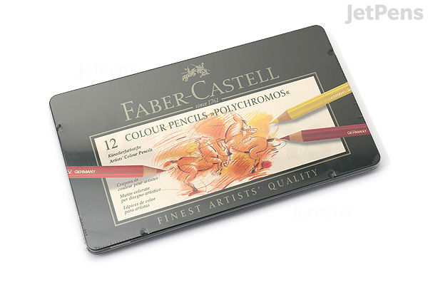 Faber-Castell Polychromos Artist Colored Pencil 12 Color Tin Set