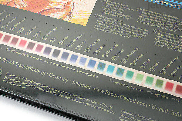 Faber-Castell Polychromos 30 colors set in a pencil roll – color list and  swatches
