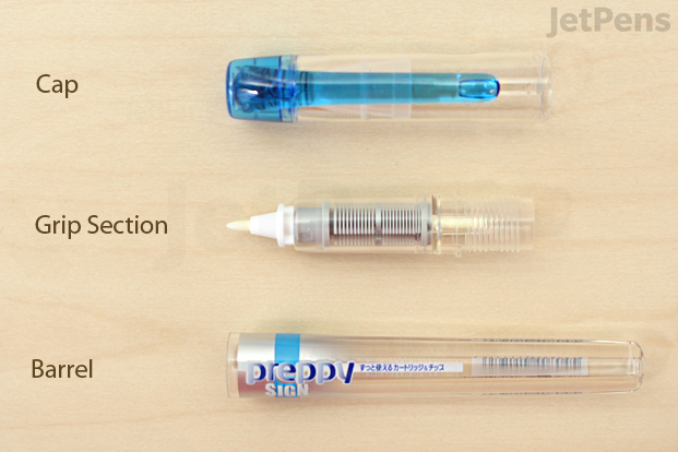 Take the pen apart by unscrewing the grip section from the barrel.