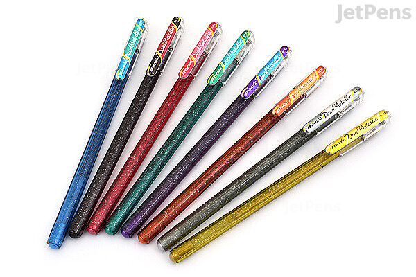 Pentel Hybrid Gel Grip DX 1.0mm Gel Roller Pen, Metallic Silver Ink