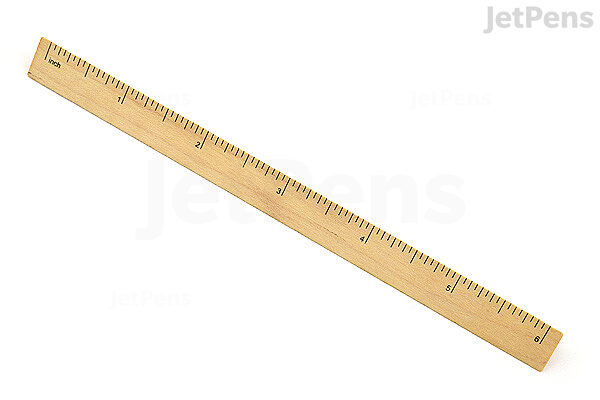 15cm 6 Inch Wood Ruler 2 Scale Office Measuring Wooden Rulers 5 Pack