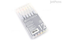 Kuretake ZIG Clean Color FB Felt Tip Brush Pen - 12 Color Set - Soft - KURETAKE FB-6000AT/12VA