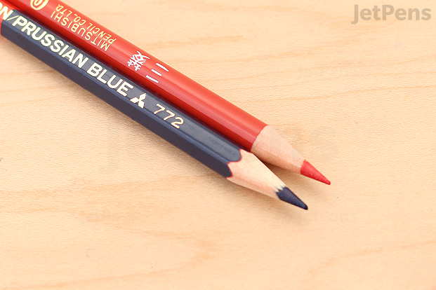 Uni Vermilion and Prussian Blue Pencils are double sided.