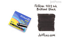 Pelikan 4001 Brilliant Black Ink - Short - 6 Cartridges - PELIKAN 301218