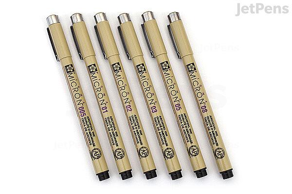 Pigma Micron 01 6-pen Set Assorted - Meininger Art Supply