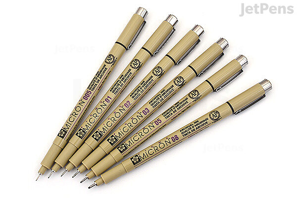 Pen Set- Sakura Pigma Micron 6Pk,(005,01,02,03,05,08)