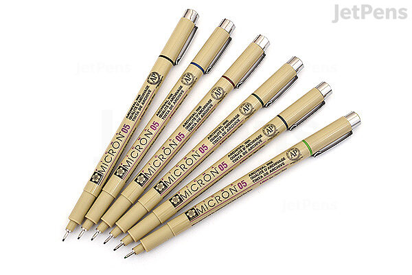 SAKURA Pigma Micron Plastic Nib Pens - Archival Black and Colored Ink Pens  - Pens for Writing, Drawing, or Journaling - Black and Assorted Colored Ink