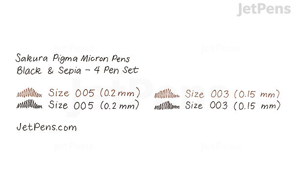 Sakura Pigma Micron (003 & 005) Pen 4 Set Black & Sepia