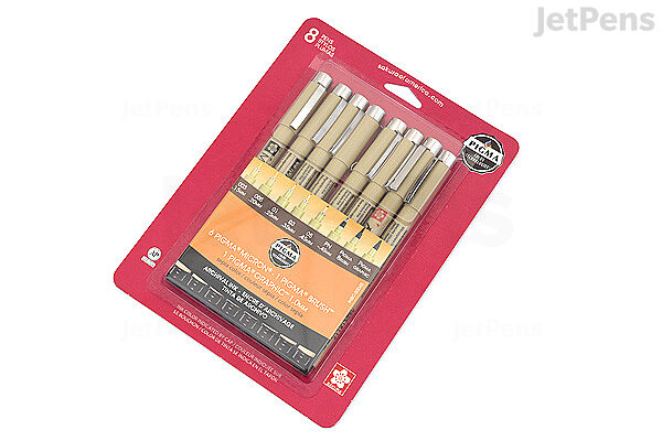 Sakura Pigma Micron Pen - Sepia - 8 Pen Set | JetPens