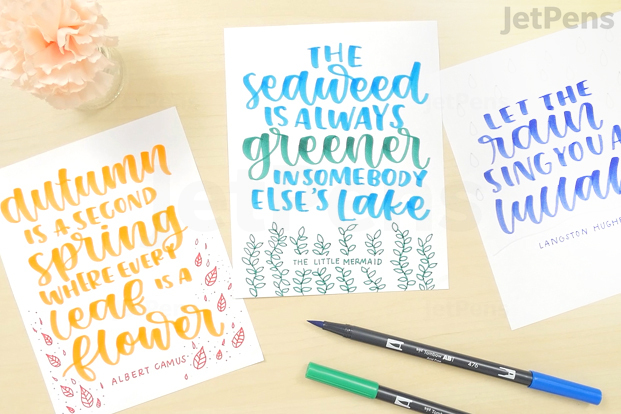 How to use the Tombow dual brush pen for brush calligraphy
