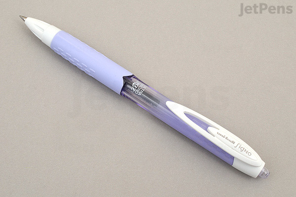 jetpens com uni ball signo 307 gel pen 0 38 mm black ink lavender body