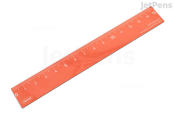  Kyoei Orions Reversible Color Ruler - 15 cm - Violet / Cherry  Pink