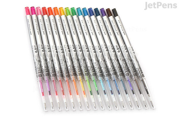 Unipen Colour Uni Style Fit Single Color Slim Gel Pen - 0.5 mm - 16 Color Bundle ...