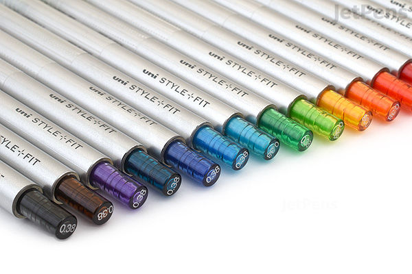 Unipen Colour Uni Style Fit Single Color Slim Gel Pen - 0.38 mm - 16 Color Bundle ...