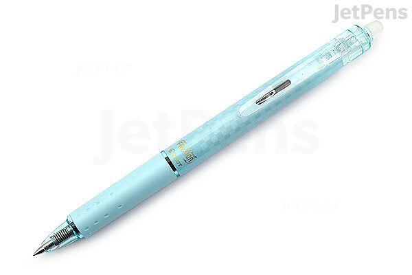 Pilot FriXion Ball Knock Design Series Block Check Gel Pen - 0.5 mm - Black Ink - Soft Blue Body | JetPens