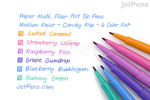 Paper Mate Flair Felt Tip Pen - Medium Point - Candy Pop - 6 Color