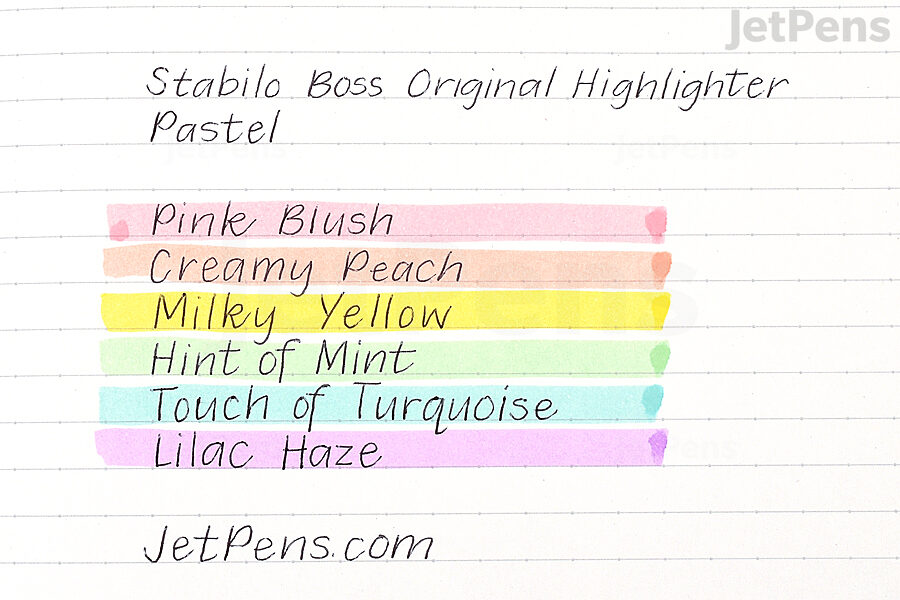 Stabilo Boss Original Pastel Highlighters colors
