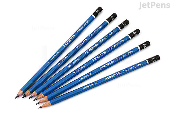 Staedtler Mars Lumograph Design & Drawing Graphite 12 Pencils + Storage Tin