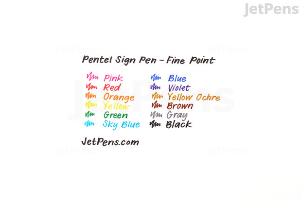 Pentel Sign Pens Writing Sample
