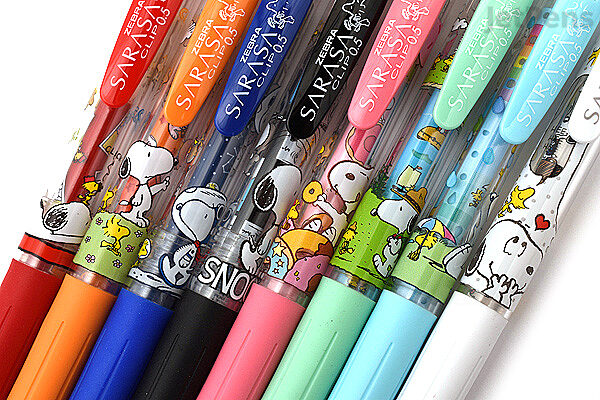 Zebra Sarasa Clip Snoopy Gel Pen 0 5 Mm 4 Color Set A Limited Edition Jetpens