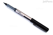 A Kuretake Fudegokochi Brush Pen with a silver barrel and black cap, featuring a fine brush tip.