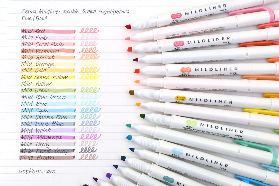 Zebra Mildliner DoubleSided Highlighter Fine / Bold 5 Mild