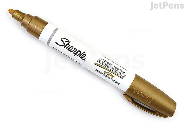 Sharpie Calligraphic Metallic Marker Pen, Gold Barrel/Ink, Medium