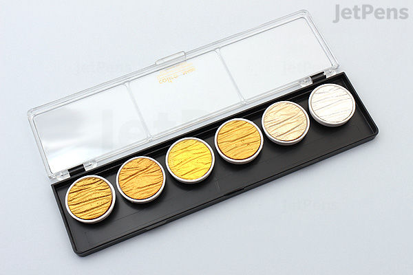 Coliro Watercolor Pearl Gold Silver 6 Color Set JetPens coliro-watercolor-pearl-gold-silver-6-color-set-jetpens