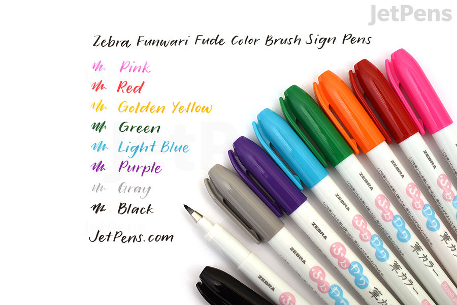 Zebra Funwari Fude Color Brush Sign Pen Color Bundle JetPens