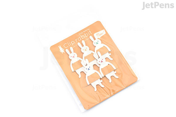 Sugai World Clip Family Paper Clip Bookmarks - White Rabbit - Pack of 5 ...