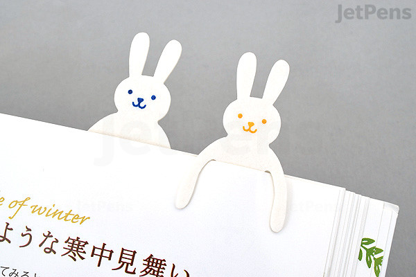 Sugai World Clip Family Paper Clip Bookmarks - White Rabbit - Pack of 5 ...