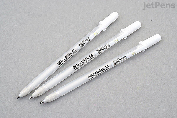 Gelly Roll white ink fine, medium, and bold tip pens - Trixie & Jax Paper  Company