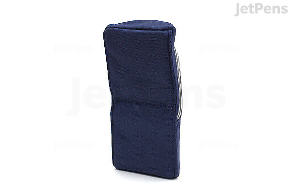 Slim Pencil Case in Blue Ikat Digital Pen Case Quilted 