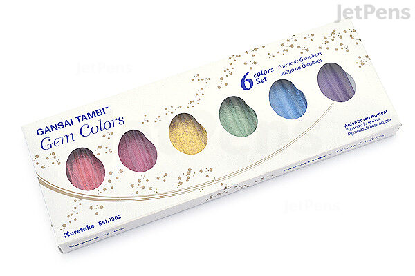 Kuretake Gansai Tambi 6 Color Set Pearl Colors