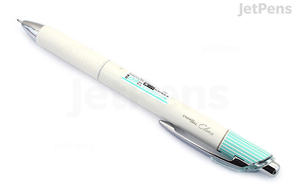 jetpens com pentel energel clena gel pen 0 4 mm black ink mint green body
