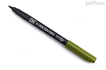 Kuretake ZIG Fudebiyori Brush Pen - Olive Green - KURETAKE CBK-55N-043
